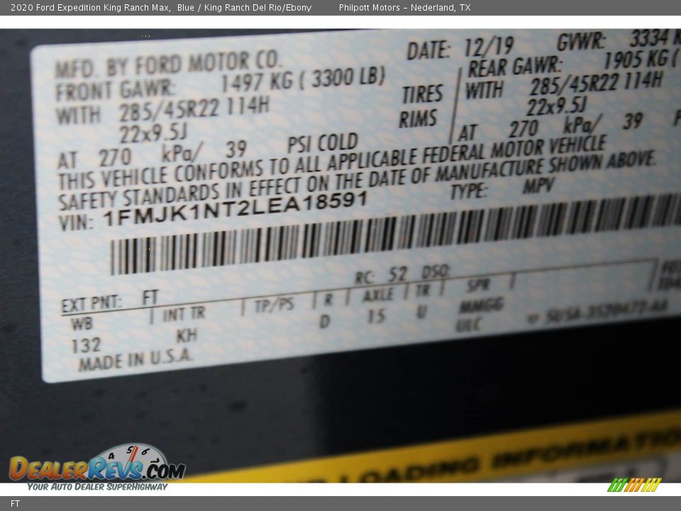 Ford Color Code FT Blue