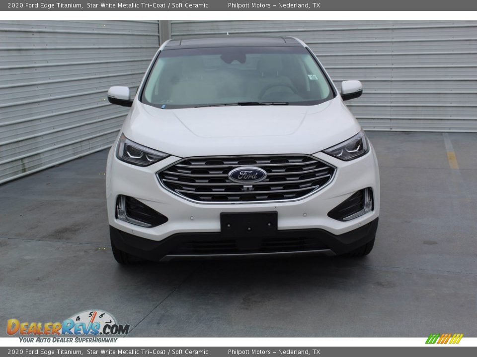2020 Ford Edge Titanium Star White Metallic Tri-Coat / Soft Ceramic Photo #3