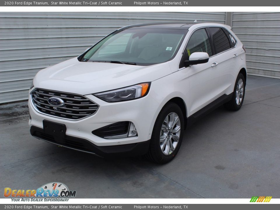 2020 Ford Edge Titanium Star White Metallic Tri-Coat / Soft Ceramic Photo #4