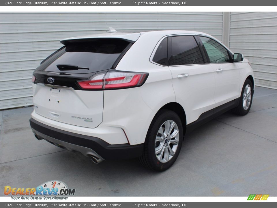 2020 Ford Edge Titanium Star White Metallic Tri-Coat / Soft Ceramic Photo #8