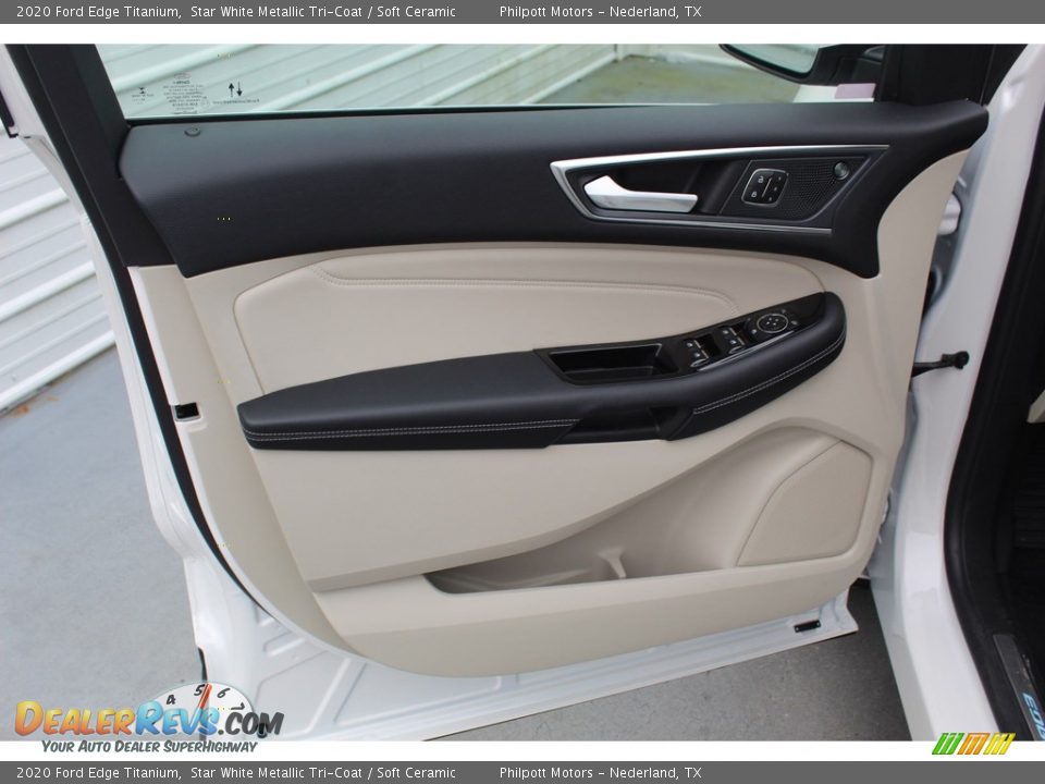 2020 Ford Edge Titanium Star White Metallic Tri-Coat / Soft Ceramic Photo #9