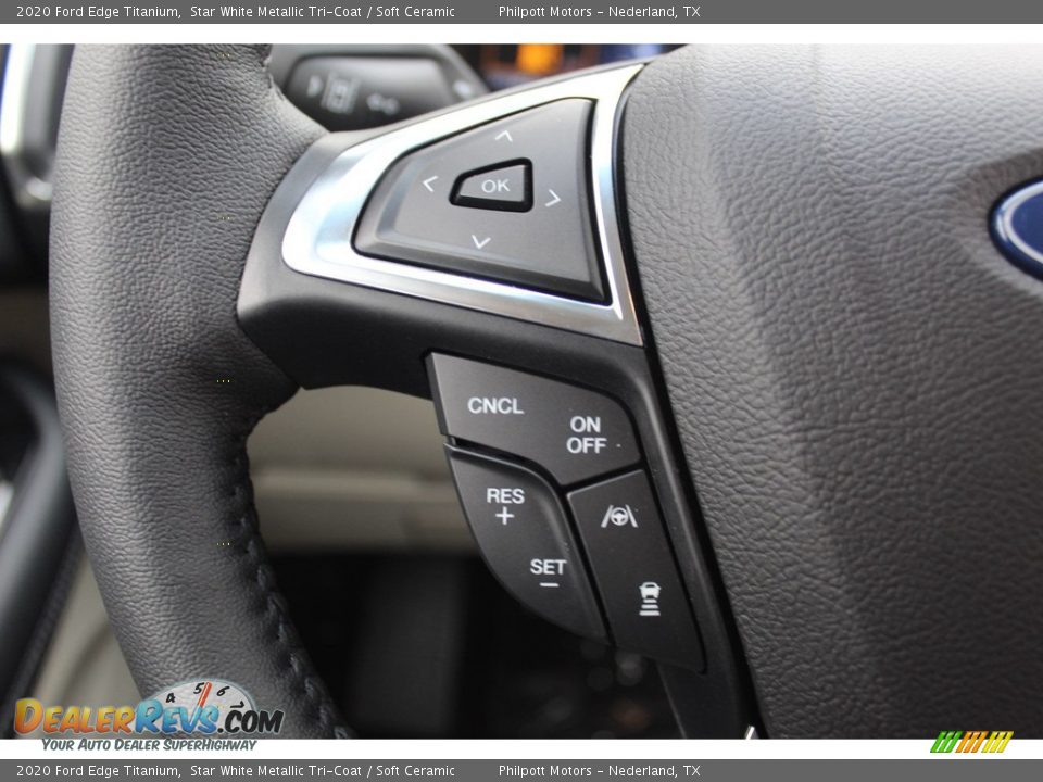 2020 Ford Edge Titanium Star White Metallic Tri-Coat / Soft Ceramic Photo #12