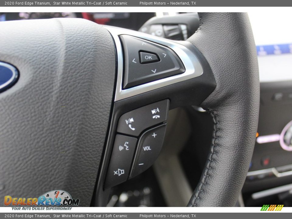 2020 Ford Edge Titanium Star White Metallic Tri-Coat / Soft Ceramic Photo #13