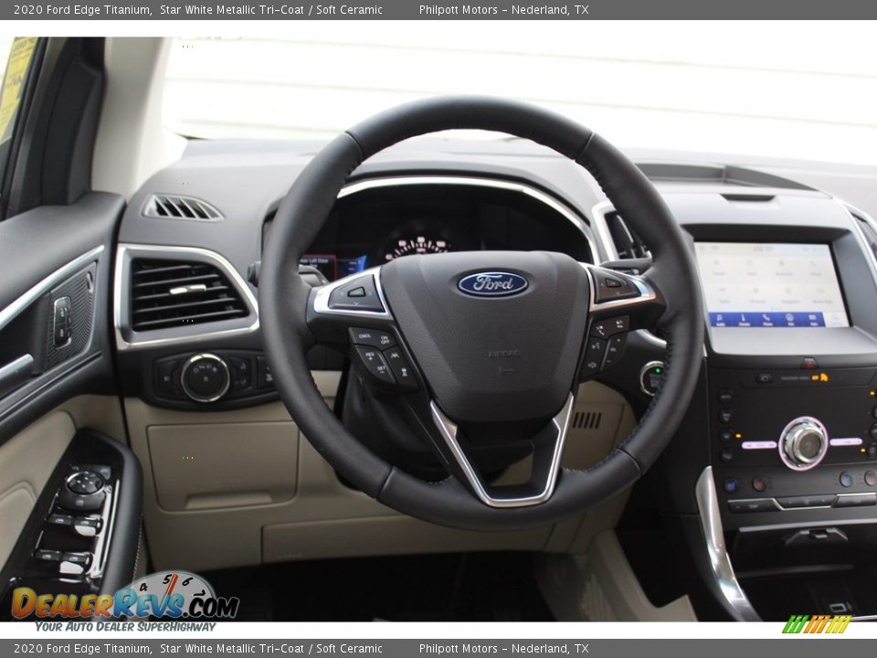 2020 Ford Edge Titanium Star White Metallic Tri-Coat / Soft Ceramic Photo #23