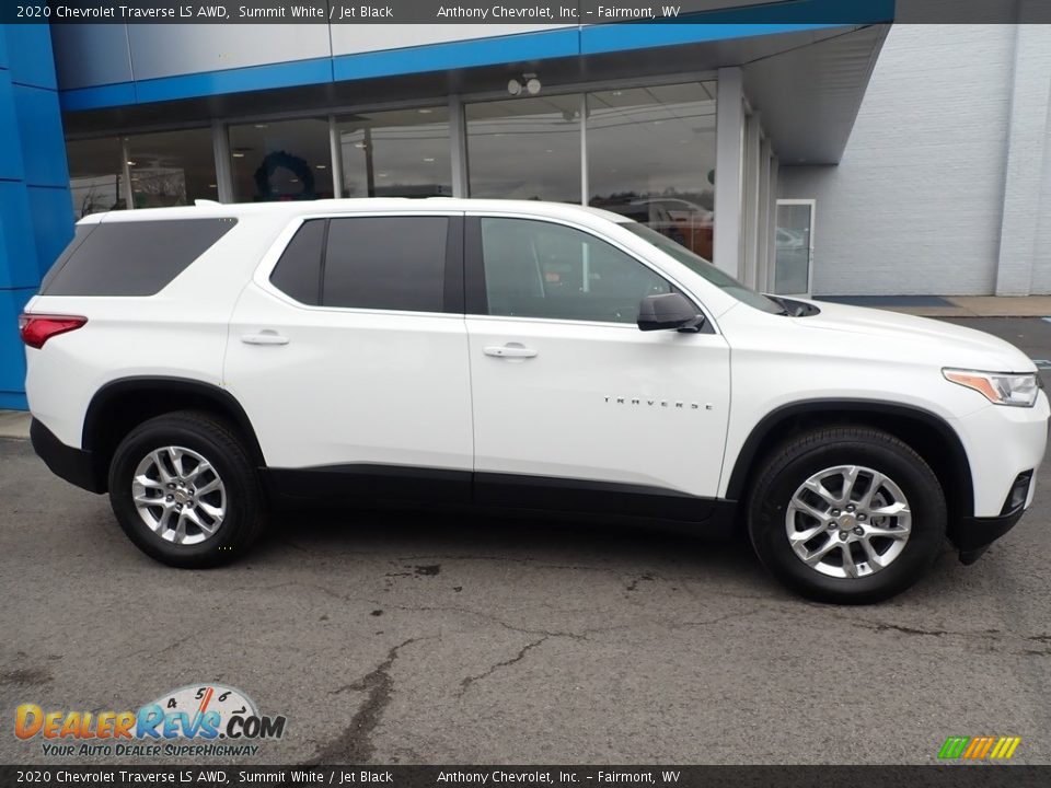 2020 Chevrolet Traverse LS AWD Summit White / Jet Black Photo #3