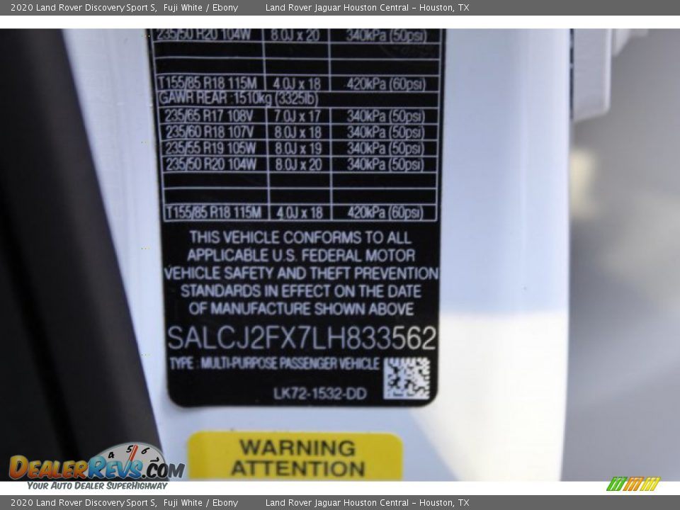 2020 Land Rover Discovery Sport S Fuji White / Ebony Photo #36