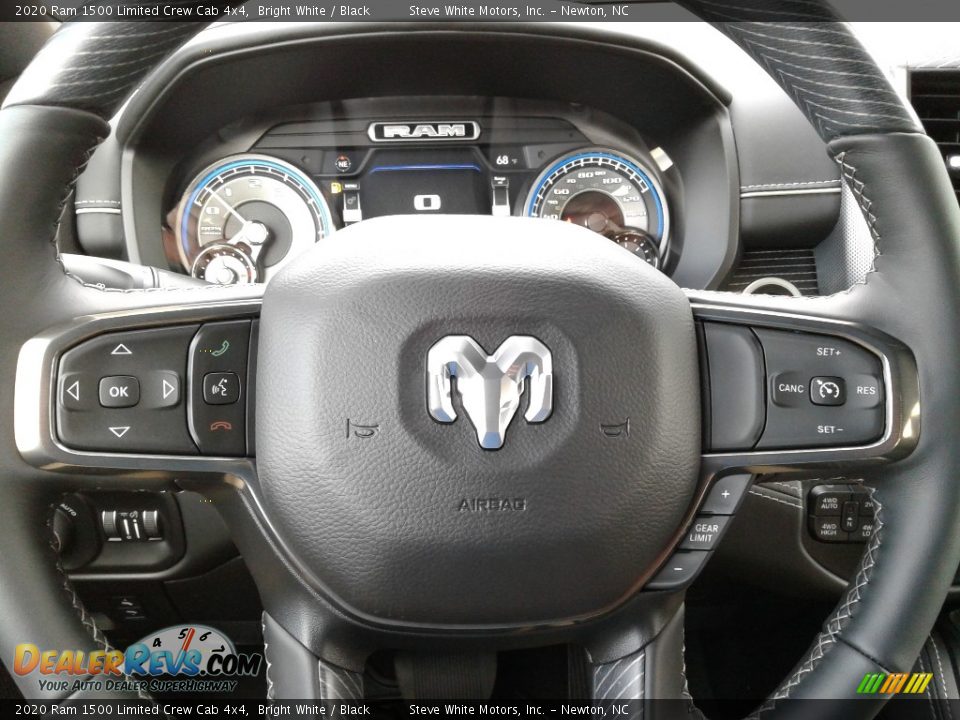 2020 Ram 1500 Limited Crew Cab 4x4 Bright White / Black Photo #12