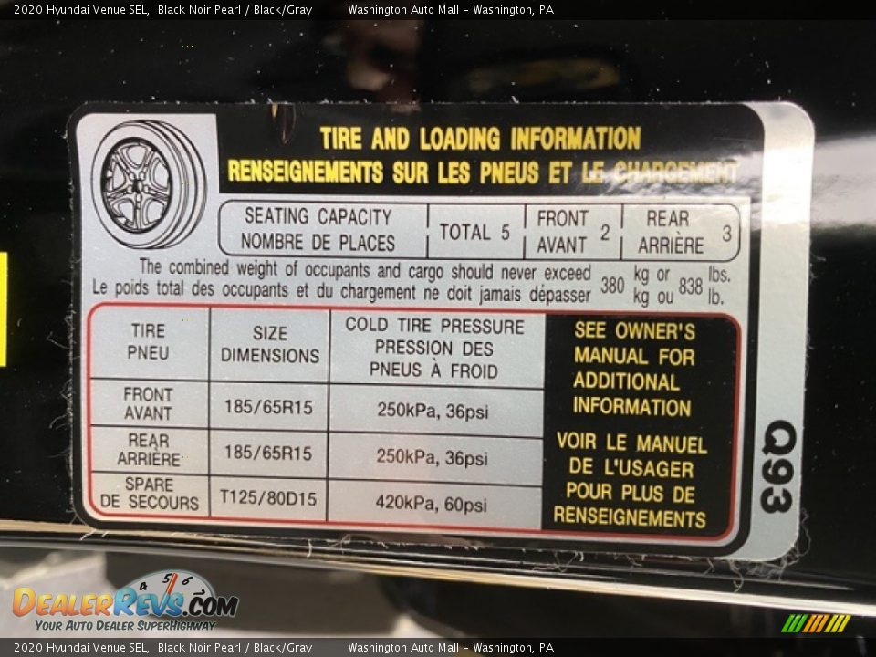 2020 Hyundai Venue SEL Black Noir Pearl / Black/Gray Photo #9