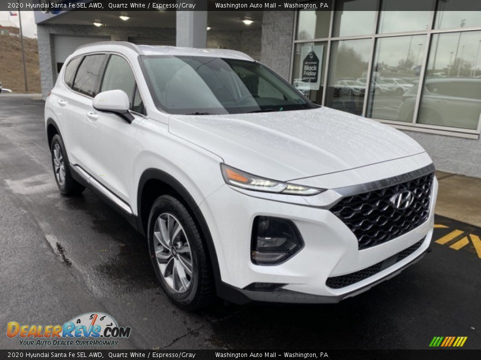 2020 Hyundai Santa Fe SEL AWD Quartz White / Espresso/Gray Photo #2