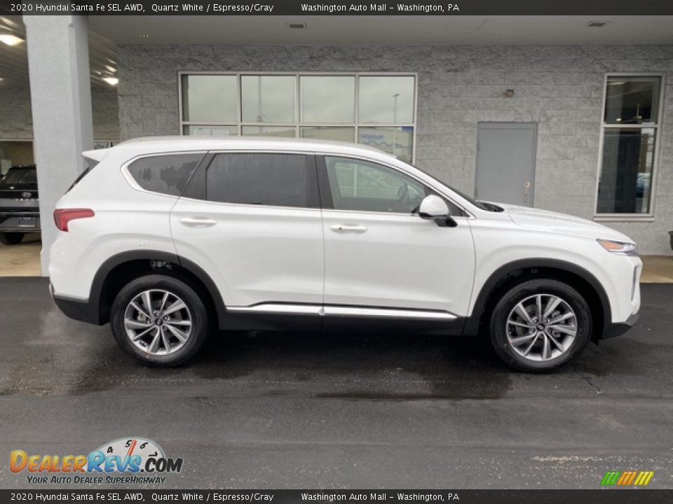 2020 Hyundai Santa Fe SEL AWD Quartz White / Espresso/Gray Photo #3