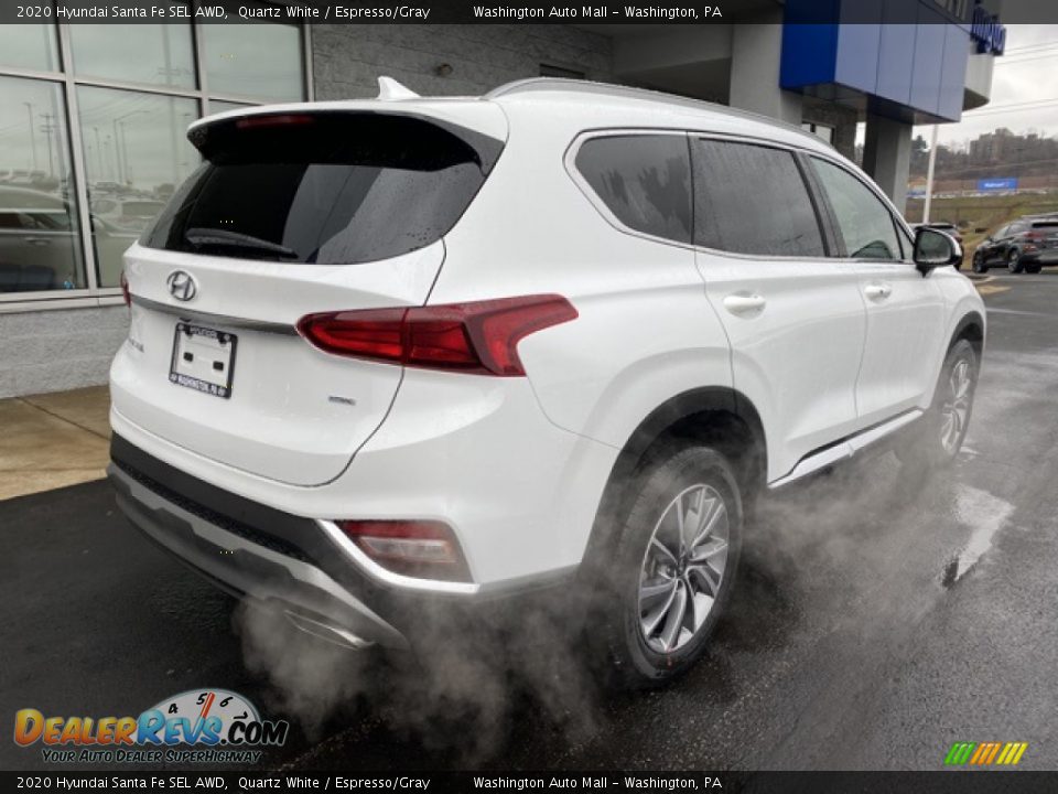 2020 Hyundai Santa Fe SEL AWD Quartz White / Espresso/Gray Photo #4