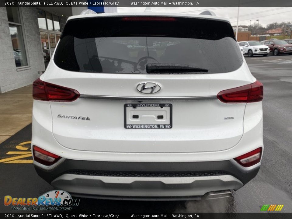 2020 Hyundai Santa Fe SEL AWD Quartz White / Espresso/Gray Photo #5