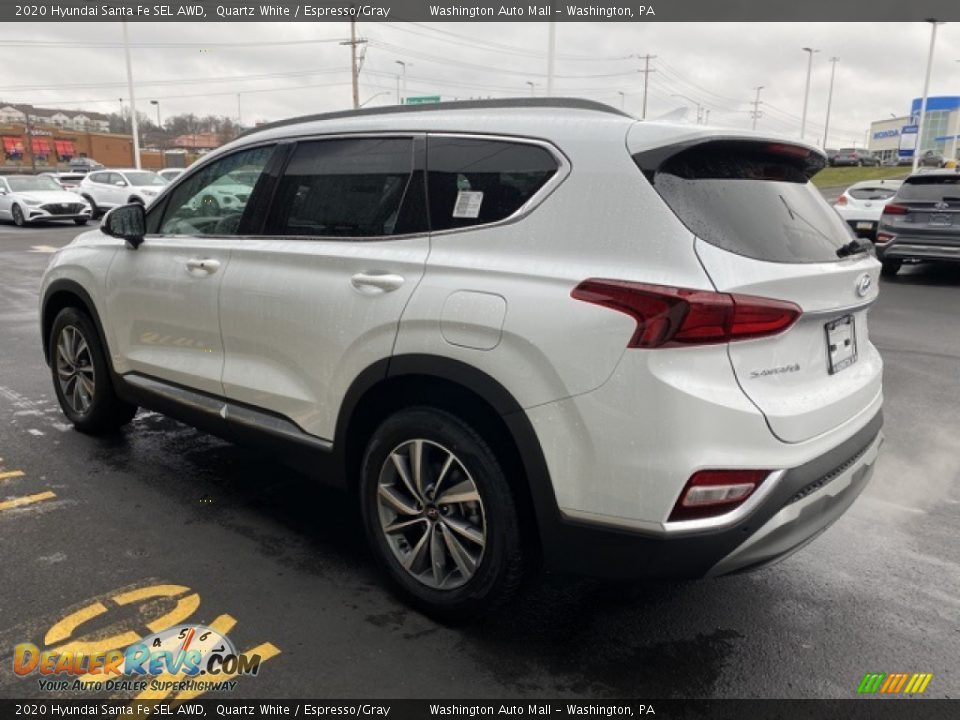 2020 Hyundai Santa Fe SEL AWD Quartz White / Espresso/Gray Photo #6