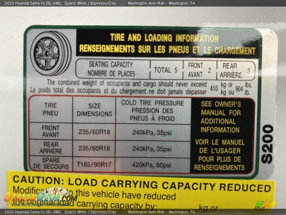 2020 Hyundai Santa Fe SEL AWD Quartz White / Espresso/Gray Photo #9