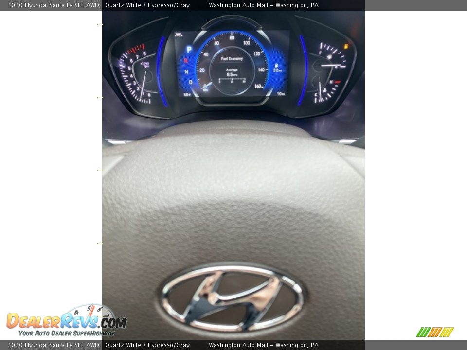 2020 Hyundai Santa Fe SEL AWD Quartz White / Espresso/Gray Photo #29