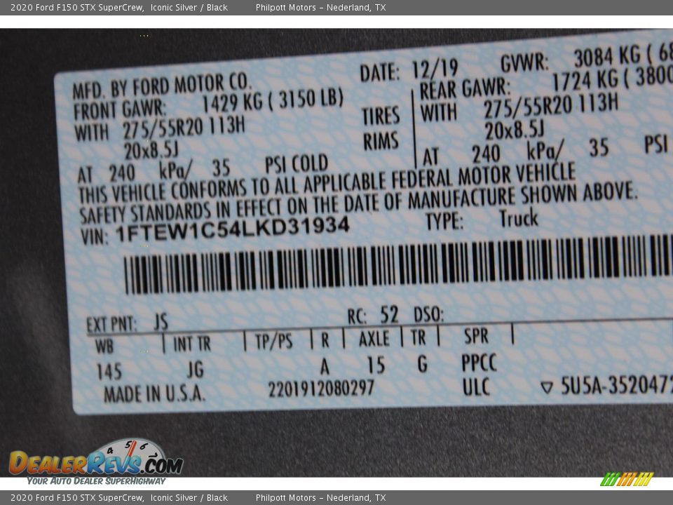 2020 Ford F150 STX SuperCrew Iconic Silver / Black Photo #24