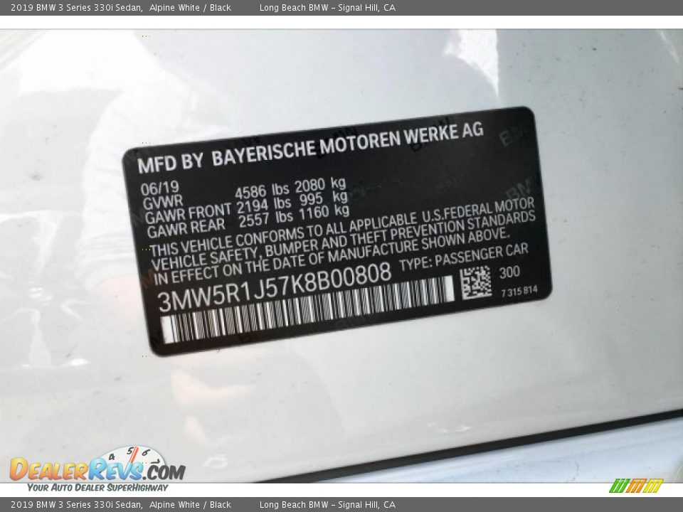 2019 BMW 3 Series 330i Sedan Alpine White / Black Photo #11