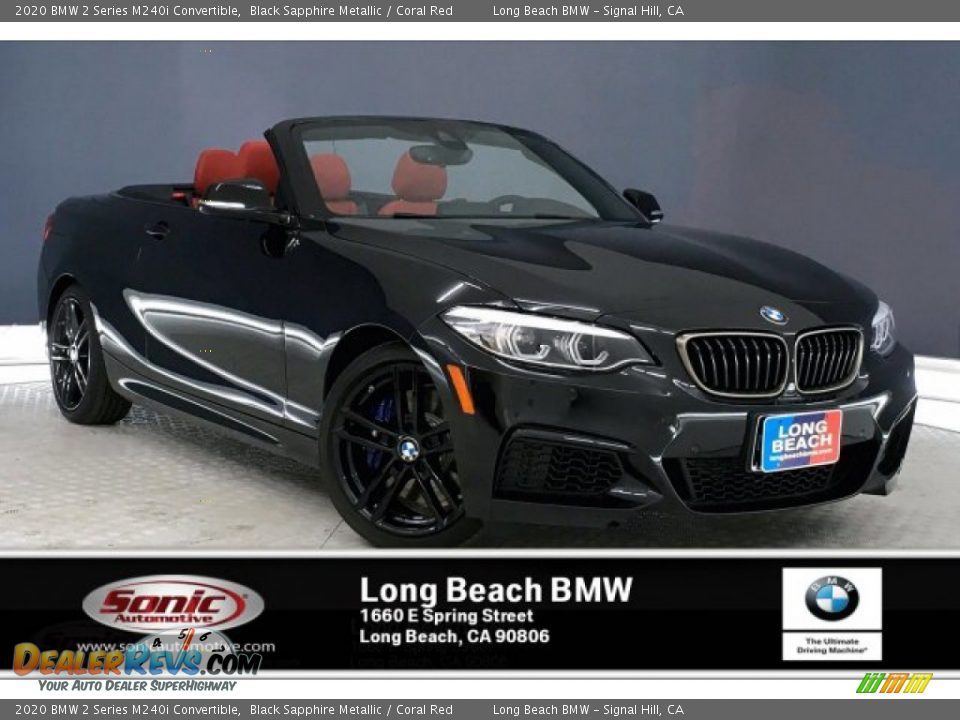 2020 BMW 2 Series M240i Convertible Black Sapphire Metallic / Coral Red Photo #1