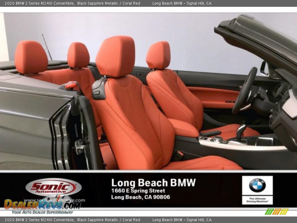 2020 BMW 2 Series M240i Convertible Black Sapphire Metallic / Coral Red Photo #7