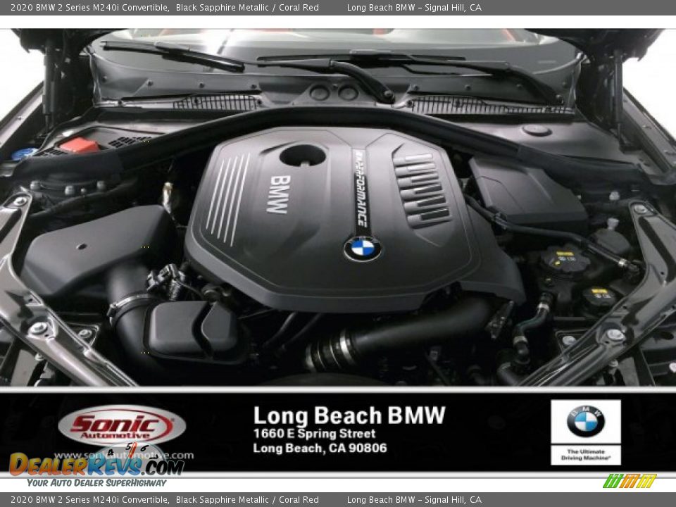 2020 BMW 2 Series M240i Convertible Black Sapphire Metallic / Coral Red Photo #8