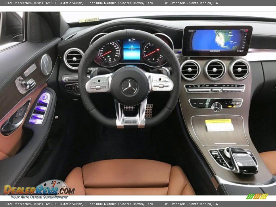 2020 Mercedes-Benz C AMG 43 4Matic Sedan Lunar Blue Metallic / Saddle Brown/Black Photo #4