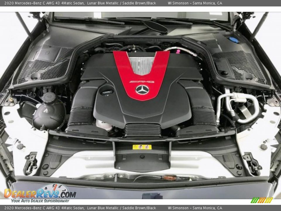 2020 Mercedes-Benz C AMG 43 4Matic Sedan Lunar Blue Metallic / Saddle Brown/Black Photo #9