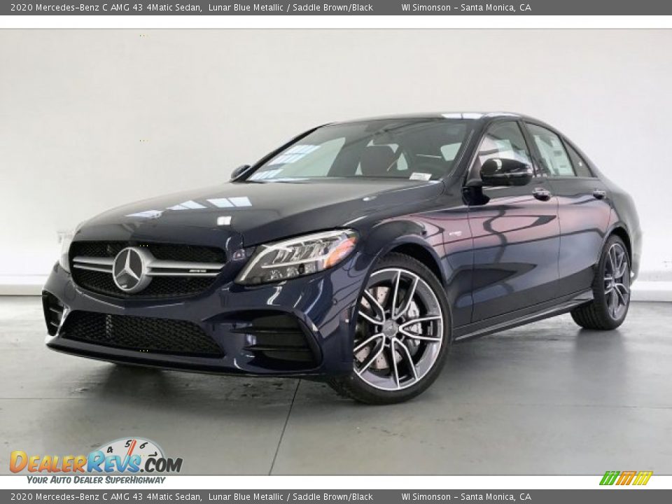 2020 Mercedes-Benz C AMG 43 4Matic Sedan Lunar Blue Metallic / Saddle Brown/Black Photo #12