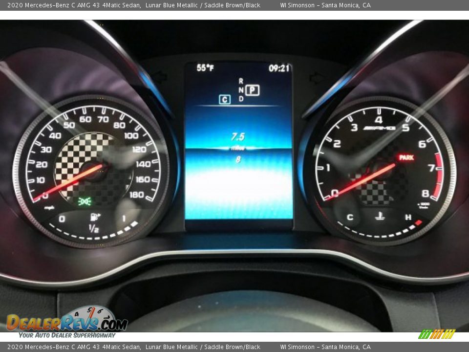 2020 Mercedes-Benz C AMG 43 4Matic Sedan Lunar Blue Metallic / Saddle Brown/Black Photo #20