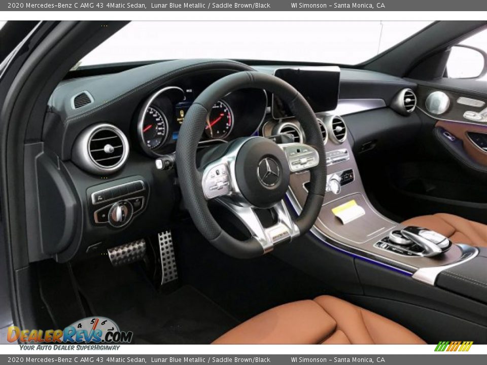 2020 Mercedes-Benz C AMG 43 4Matic Sedan Lunar Blue Metallic / Saddle Brown/Black Photo #22