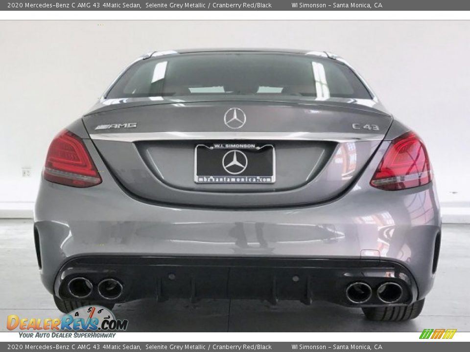 2020 Mercedes-Benz C AMG 43 4Matic Sedan Selenite Grey Metallic / Cranberry Red/Black Photo #3