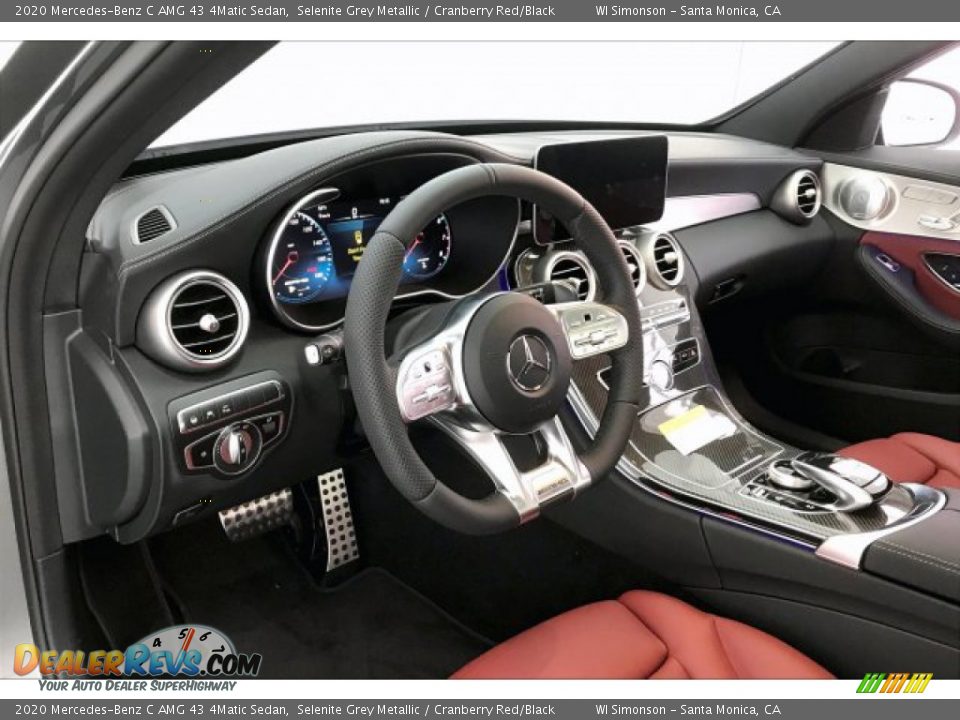 2020 Mercedes-Benz C AMG 43 4Matic Sedan Selenite Grey Metallic / Cranberry Red/Black Photo #22