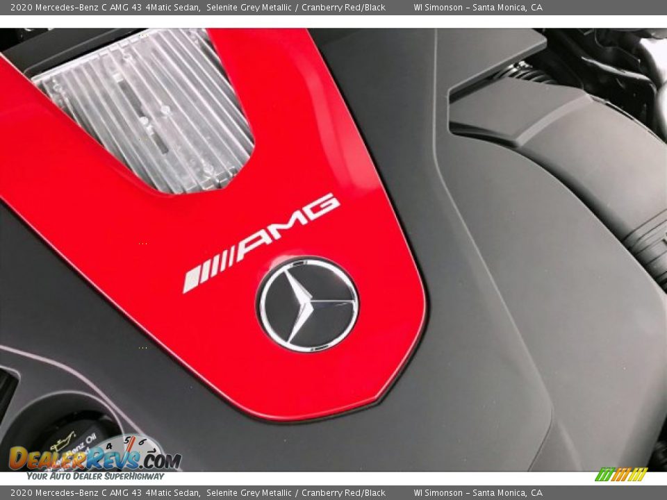 2020 Mercedes-Benz C AMG 43 4Matic Sedan Selenite Grey Metallic / Cranberry Red/Black Photo #31