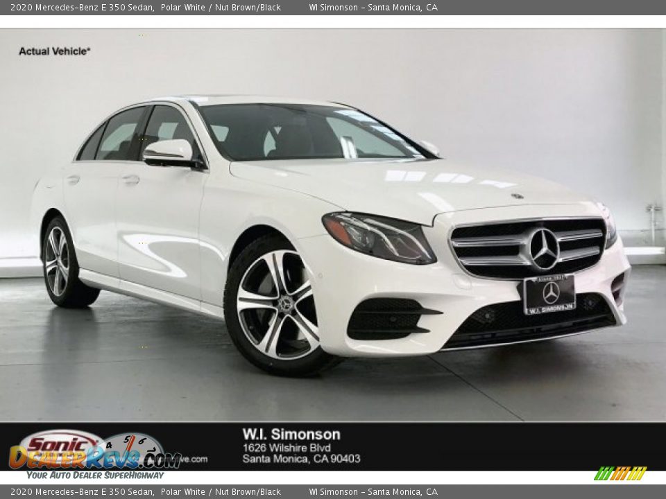 2020 Mercedes-Benz E 350 Sedan Polar White / Nut Brown/Black Photo #1