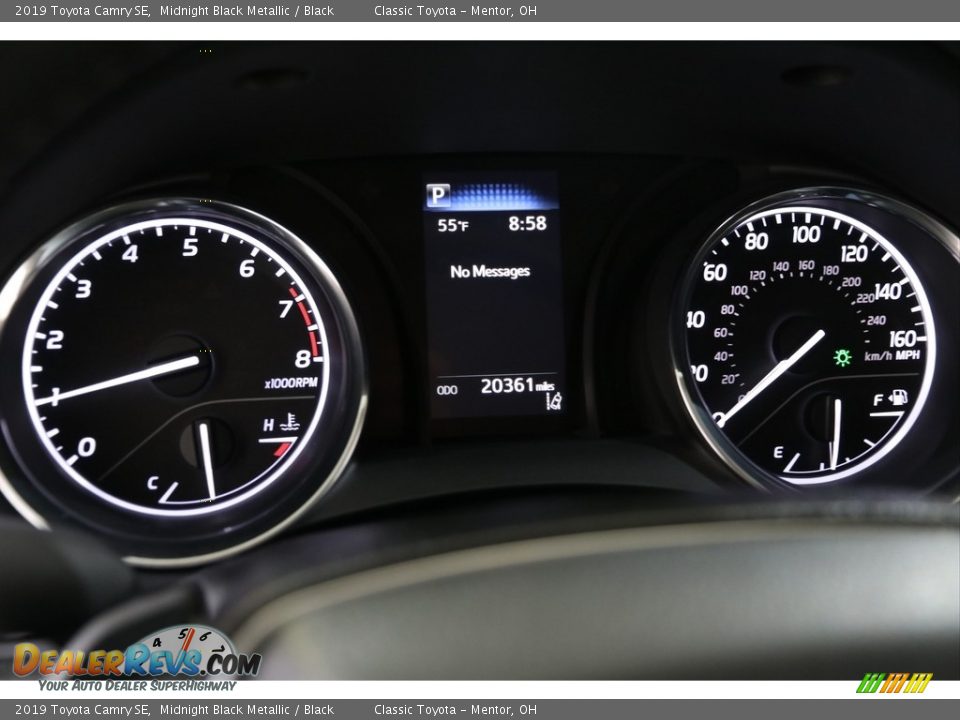 2019 Toyota Camry SE Midnight Black Metallic / Black Photo #8
