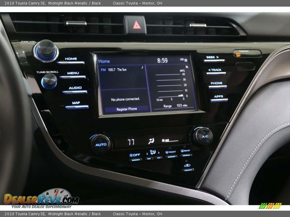 2019 Toyota Camry SE Midnight Black Metallic / Black Photo #9