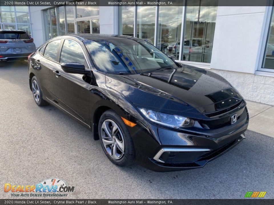 2020 Honda Civic LX Sedan Crystal Black Pearl / Black Photo #2
