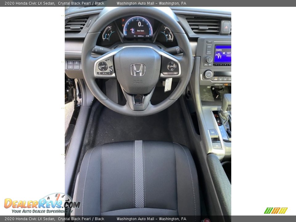 2020 Honda Civic LX Sedan Crystal Black Pearl / Black Photo #13