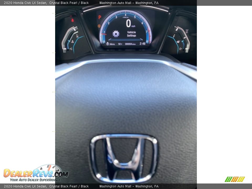 2020 Honda Civic LX Sedan Crystal Black Pearl / Black Photo #26