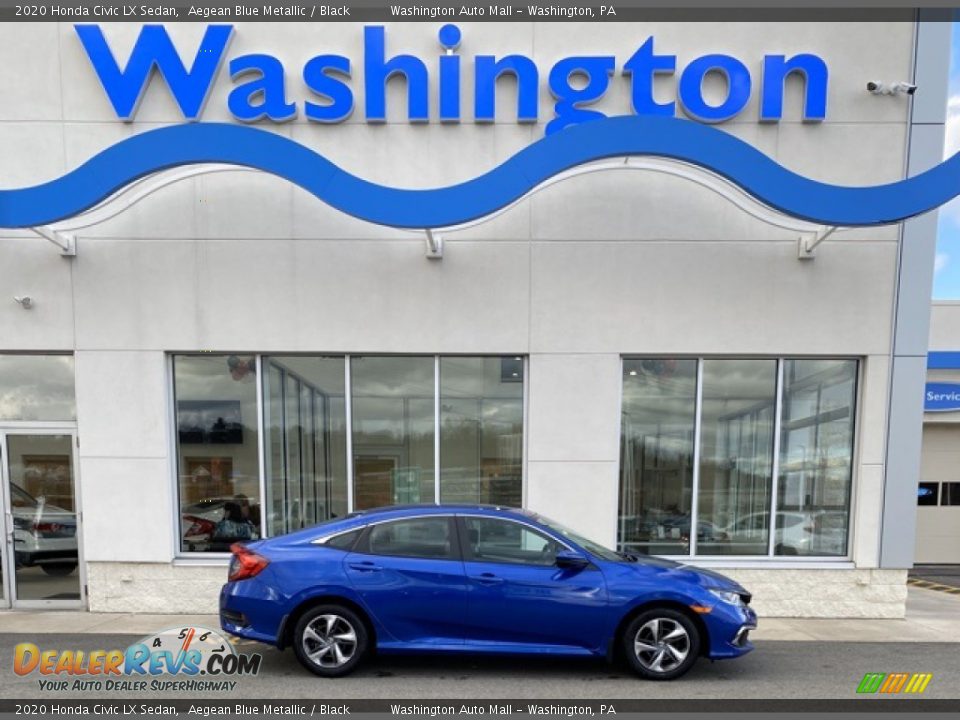 2020 Honda Civic LX Sedan Aegean Blue Metallic / Black Photo #1