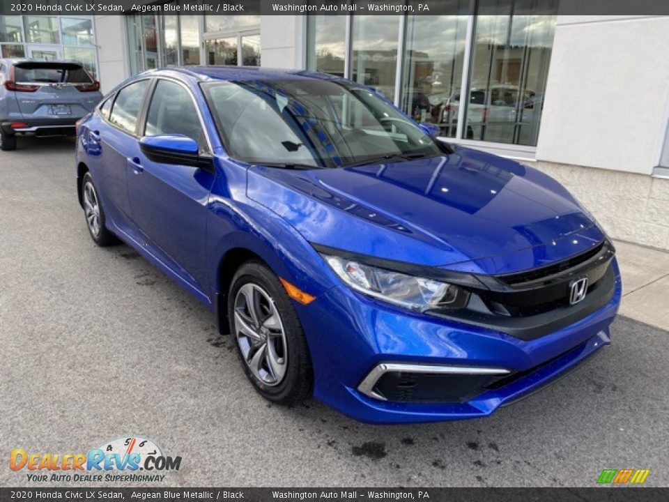 2020 Honda Civic LX Sedan Aegean Blue Metallic / Black Photo #2