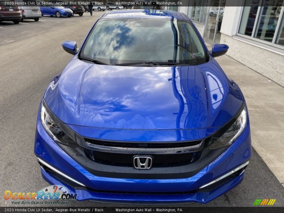 2020 Honda Civic LX Sedan Aegean Blue Metallic / Black Photo #3