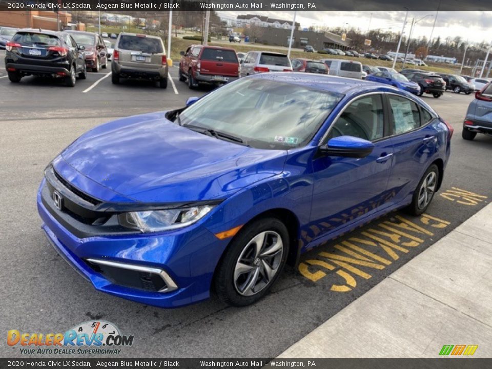 2020 Honda Civic LX Sedan Aegean Blue Metallic / Black Photo #4