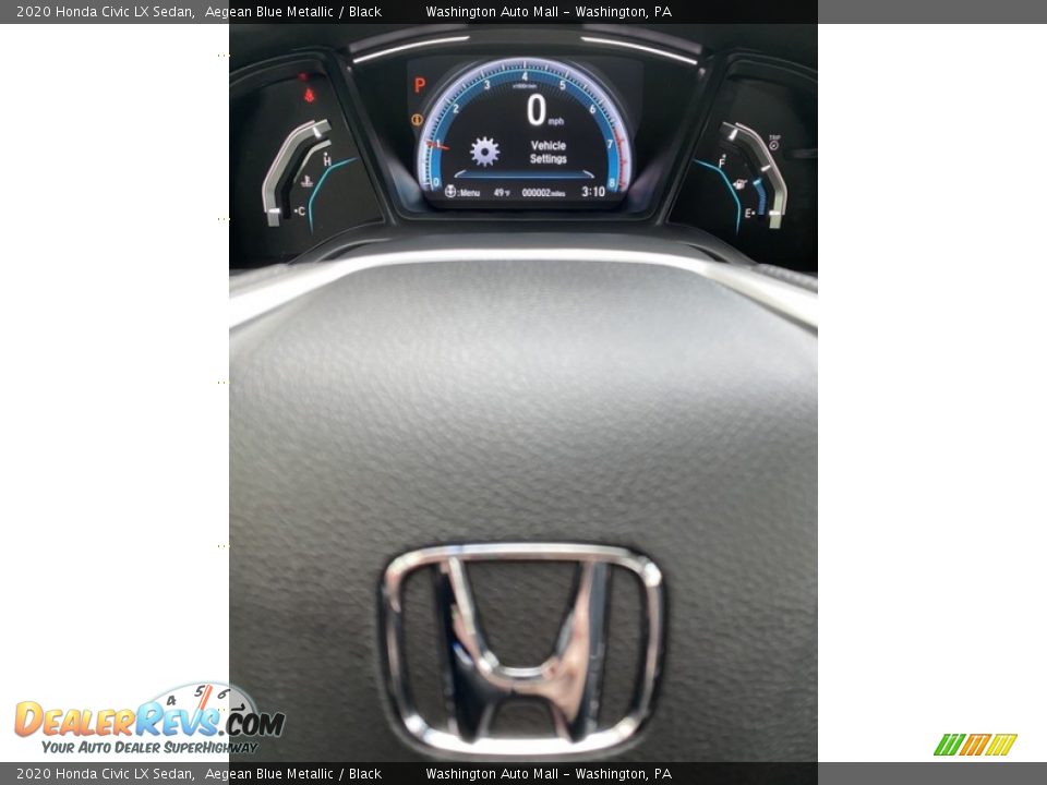 2020 Honda Civic LX Sedan Aegean Blue Metallic / Black Photo #26