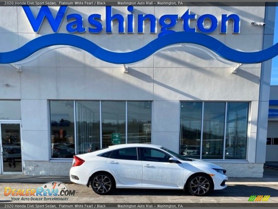 2020 Honda Civic Sport Sedan Platinum White Pearl / Black Photo #1