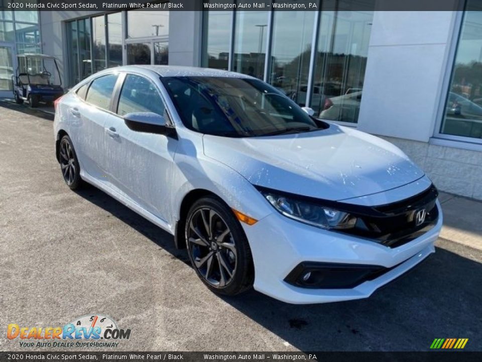 2020 Honda Civic Sport Sedan Platinum White Pearl / Black Photo #2