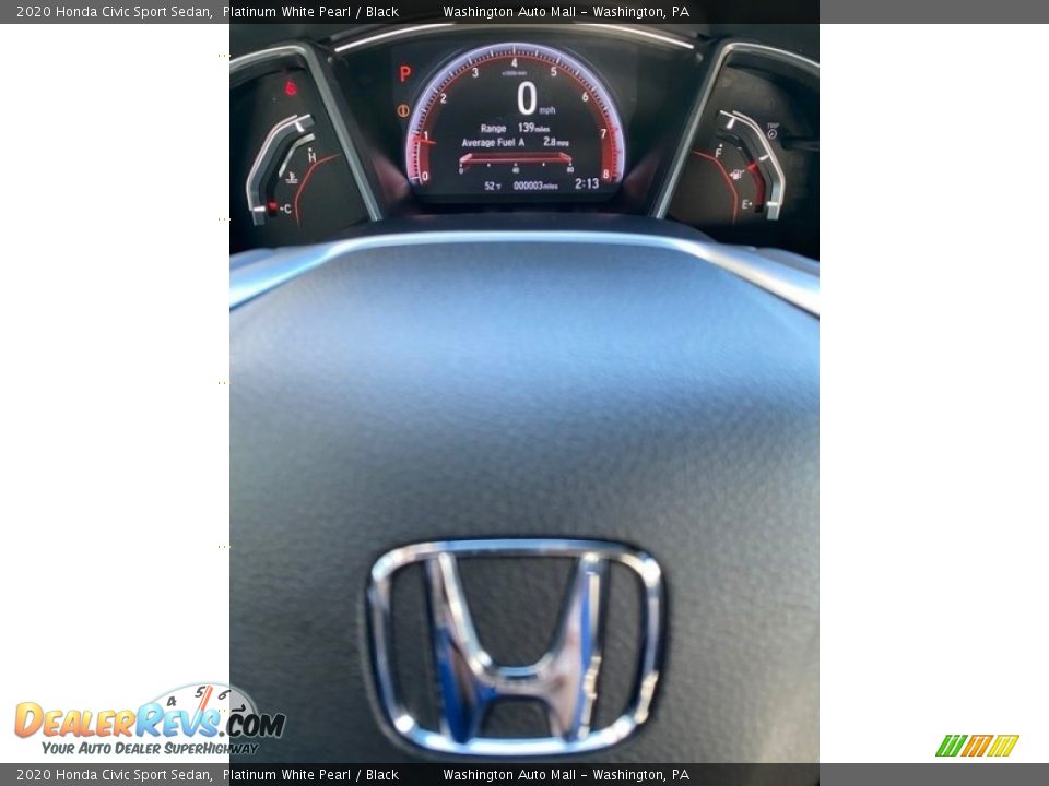 2020 Honda Civic Sport Sedan Platinum White Pearl / Black Photo #27