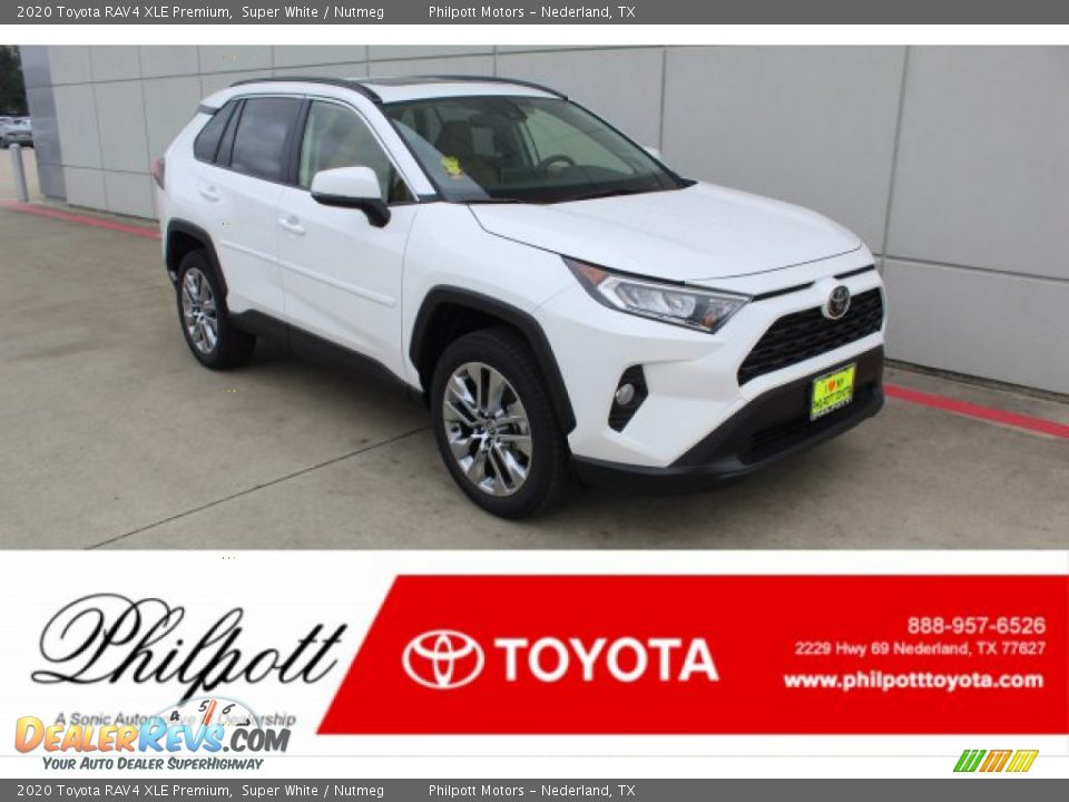 2020 Toyota RAV4 XLE Premium Super White / Nutmeg Photo #1