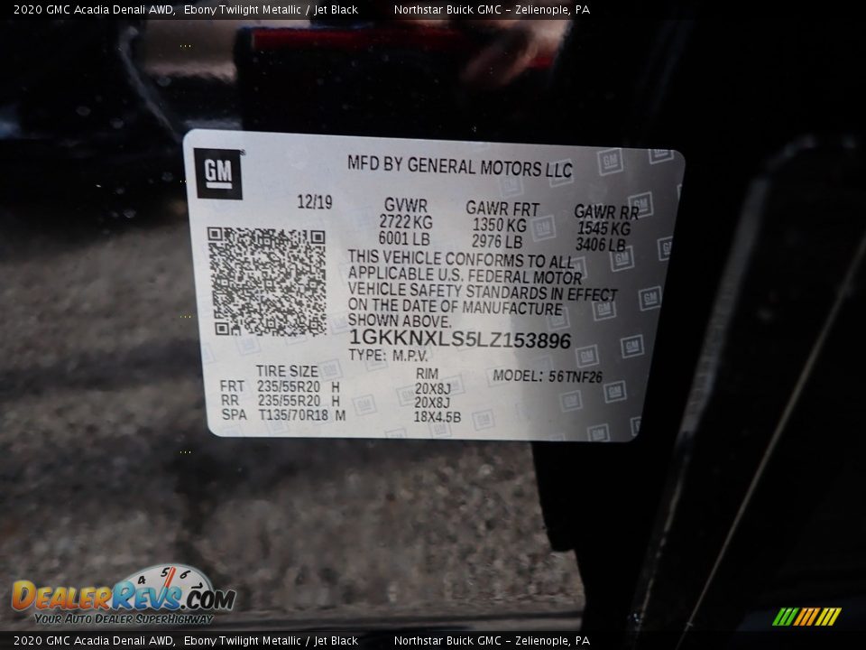 2020 GMC Acadia Denali AWD Ebony Twilight Metallic / Jet Black Photo #11