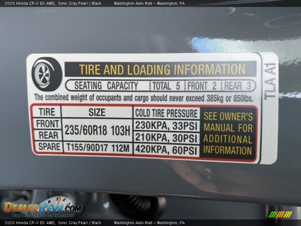 2020 Honda CR-V EX AWD Sonic Gray Pearl / Black Photo #8