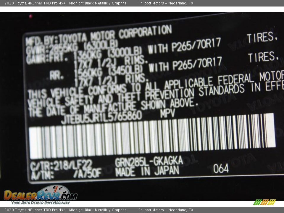 2020 Toyota 4Runner TRD Pro 4x4 Midnight Black Metallic / Graphite Photo #27